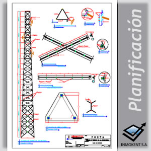 Plano de torre autosoportada, reforzamiento